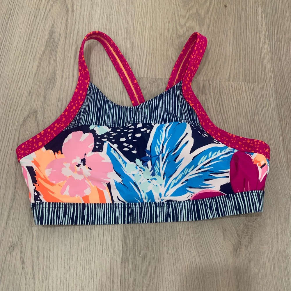 Athleta Girl High Neck Paradise Splash Bikini Top XL/14